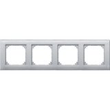 Merten Rahmen vierfach für waagerechte und senkrechte Montage, Thermoplast, matt aluminium, Retail