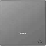 Merten Wippe einteilige Ausführung mit Klingel-Symbol für Kontrollschalter und Taster Einsatz edelstahl, Retail