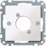Merten Zentralplatte für Audio-Steckverbinder XLR Rundsteckverbinder mit Basiselement weiß (glänzend), Retail
