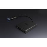 i-tec Video Adapter USB-A/USB-C > Dual DisplayPort 4K / 60Hz schwarz, 27cm Kabel mit USB-A Adapter