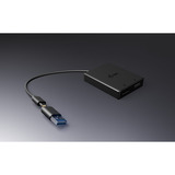 i-tec Video Adapter USB-A/USB-C > Dual DisplayPort 4K / 60Hz schwarz, 27cm Kabel mit USB-A Adapter