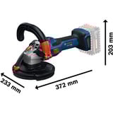 Bosch Akku-Betonschleifer GBR 18V-15 S Professional solo, 18Volt blau/schwarz, ohne Akku und Ladegerät, Ø 125mm, in L-BOXX
