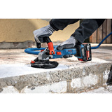 Bosch Professional Akku-Betonschleifer GBR 18V-15 S Professional solo, 18Volt blau/schwarz, ohne Akku und Ladegerät, Ø 125mm, in L-BOXX