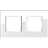 Gira Abdeckrahmen zweifach aus Glas, glänzende Oberfläche, System 55 Esprit, Typ 021212 weiß (glänzend), Retail