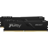 Kingston FURY DIMM 64 GB DDR4-3600 (2x 32 GB) Dual-Kit, Arbeitsspeicher schwarz, KF436C18BBK2/64, Beast, INTEL XMP