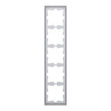 Merten Rahmen fünffach Edelstahl D-Life Typ MEG4050-6536, lackierter Thermoplast, glänzend edelstahl, Retail