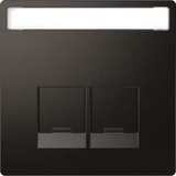 Merten Zentralplatte 2fach mit Schriftfeld und integrierten Verschlussschiebern anthrazit, Retail