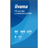 iiyama LH8666UHSB-B1AG, Public Display schwarz (matt), UltraHD/4K, VA, HDMI, USB-C