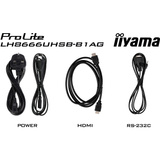 iiyama LH8666UHSB-B1AG, Public Display schwarz (matt), UltraHD/4K, VA, HDMI, USB-C