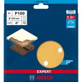 Bosch Professional Expert C470 Schleifblatt, Ø 150mm, K100 5 Stück, für Exzenterschleifer