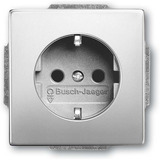 Busch-Jaeger Schutzkontakt Steckdosen Einsatz edelstahl, Retail