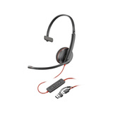 HP Poly Blackwire 3210 Monaural USB-C-Headset + USB-C/A-Adapter schwarz
