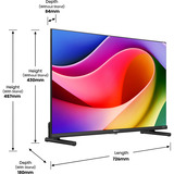 Hisense 32A5Q, QLED-Fernseher 80 cm (32 Zoll), schwarz, FullHD, Tripple Tuner, Smart TV, Neigbarer Standfuß