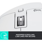 Logitech MX Master 3S, Maus hellgrau, 7 Tasten, Logi Bolt, Bluetooth, kompatibel mit PC/Mac/iPad/Android