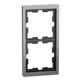 Merten Rahmen für zwei Einheiten, Metall, glänzend, mit Klemm- und Schraubbefestigung, IP20 nickel, Retail