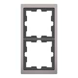 Merten Rahmen für zwei Einheiten, Metall, glänzend, mit Klemm- und Schraubbefestigung, IP20 nickel, Retail