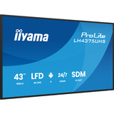 iiyama ProLite LH4375UHS-B2AG, Public Display schwarz (matt), UltraHD/4K, IPS, Lautsprecher, Daisy Chain