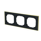 Busch-Jaeger Rahmen drei fach mit Dekorring gold, Retail