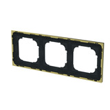 Busch-Jaeger Rahmen drei fach mit Dekorring gold, Retail