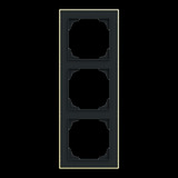 Busch-Jaeger Rahmen drei fach mit Dekorring gold, Retail