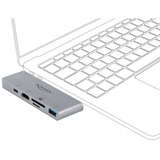 DeLOCK Dockingstation für MacBook mit 4K und PD 3.0 grau, USB-C, HDMI, SD, MicroSD