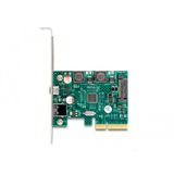 DeLOCK PCI Express x4 Karte zu 1 x extern USB 10 Gbps Type-C Buchse + 1 x extern USB 10 Gbps Typ-A Buchse, USB-Controller 