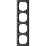 Merten Rahmen vierfach aus Thermoplast, matt, Schutzart IP20, Maße 83x297x12 mm anthrazit, Retail