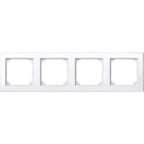 Merten Rahmen vierfach waagerecht und senkrecht, glänzend, antibakteriell, Typ 478425 weiß (glänzend), Retail