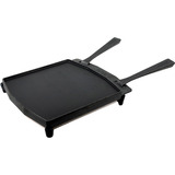 Ooni Doppelseitige Grizzler-Grillplatte anthrazit, Sockel aus Edelstahl