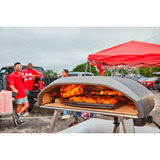 Ooni Doppelseitige Grizzler-Grillplatte anthrazit, Sockel aus Edelstahl