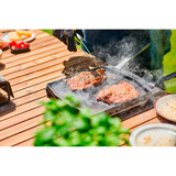 Ooni Doppelseitige Grizzler-Grillplatte anthrazit, Sockel aus Edelstahl