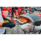 Ooni Doppelseitige Grizzler-Grillplatte anthrazit, Sockel aus Edelstahl