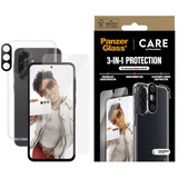 PanzerGlass Flagship 3-in-1 Set transparent/weiß, Samsung Galaxy A36 5G, QI-kompatibel, EasyAligner
