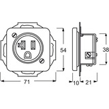 Busch-Jaeger Steckdosen-Einsatz mit Zentralscheibe 3016 EUC-214-101 weiß, Retail