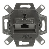 Busch-Jaeger UAE-Doseneinsatz mit Schrägauslass und RJ45-Anschlüssen Cat. 6A, 1-fach, Unterputz grau, Retail