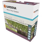 GARDENA Micro-Drip-System Tropfrohr für Büsche/Hecken 1,6 l/h, 25 Meter, Tropfer schwarz, Modell 2023, ober- und unterirdisch