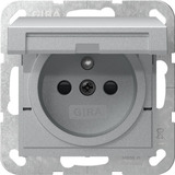 Gira Steckdose mit Erdungsstift und Klappdeckel mit erhöhtem Berührungsschutz aluminium, Retail