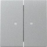 Gira Wippe zweifach mit Kontrollfenster aluminium, Retail