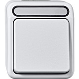 Merten Aus- und Wechselschalter 1-polig mit Wippe, Aufputz, Steckklemme, 10 Ampere, IP44 weiß (matt), Retail