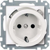 Merten Fehlerstromschutz-Steckdosen-Einsatz mit erhöhtem Berührungsschutz, Typ 233819 weiß (glänzend), Retail