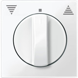 Merten Zentralplatte für Rollladen-Tast-Rastschalter-Einsatz, Drehknopf, glänzend, Rahmen weiß (glänzend), Retail