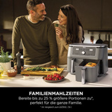 Ninja MAX 6-in-1 Dual Zone Heißluftfritteuse DZ400EU  grau, 2.470 Watt, 2 Körbe je 4,75 Liter