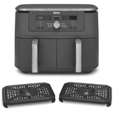 Ninja MAX 6-in-1 Dual Zone Heißluftfritteuse DZ400EU  grau, 2.470 Watt, 2 Körbe je 4,75 Liter