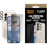 PanzerGlass Flagship 3-in-1 Privacy Set transparent/weiß, Samsung Galaxy S25+, QI-kompatibel, EasyAligner