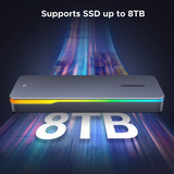UGREEN CM777 M.2 NVMe/SATA SSD , Laufwerksgehäuse schwarz, 20 Gbps, 8 TB