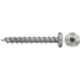 fischer Spanplattenschraube PowerFast II 5,0x40 Halbrundkopf TX 50 Stück, mit Vollgewinde, Edelstahl A2