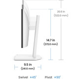 BenQ GW2490TC, LED-Monitor 60.5 cm (23.8 Zoll), weiß, FullHD, IPS, HDMI, DP, USB-C, 144Hz Panel