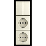 Busch-Jaeger Kombination Wippschalter 2601 5 20 2 EAPBJ522 weiß, Retail