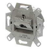 Busch-Jaeger UAE-Doseneinsatz mit Schrägauslass und RJ45-Anschlüssen Cat. 6A, 1-fach, Unterputz grau, Retail