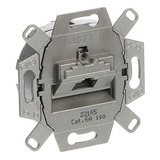 Busch-Jaeger UAE-Doseneinsatz mit Schrägauslass und RJ45-Anschlüssen Cat. 6A, 1-fach, Unterputz grau, Retail